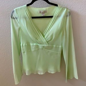 Light green silk blouse